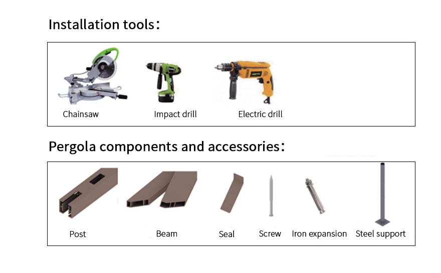 wood plastic composite pergola