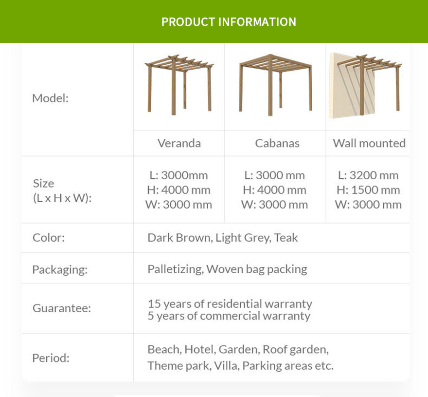wpc composite pergola